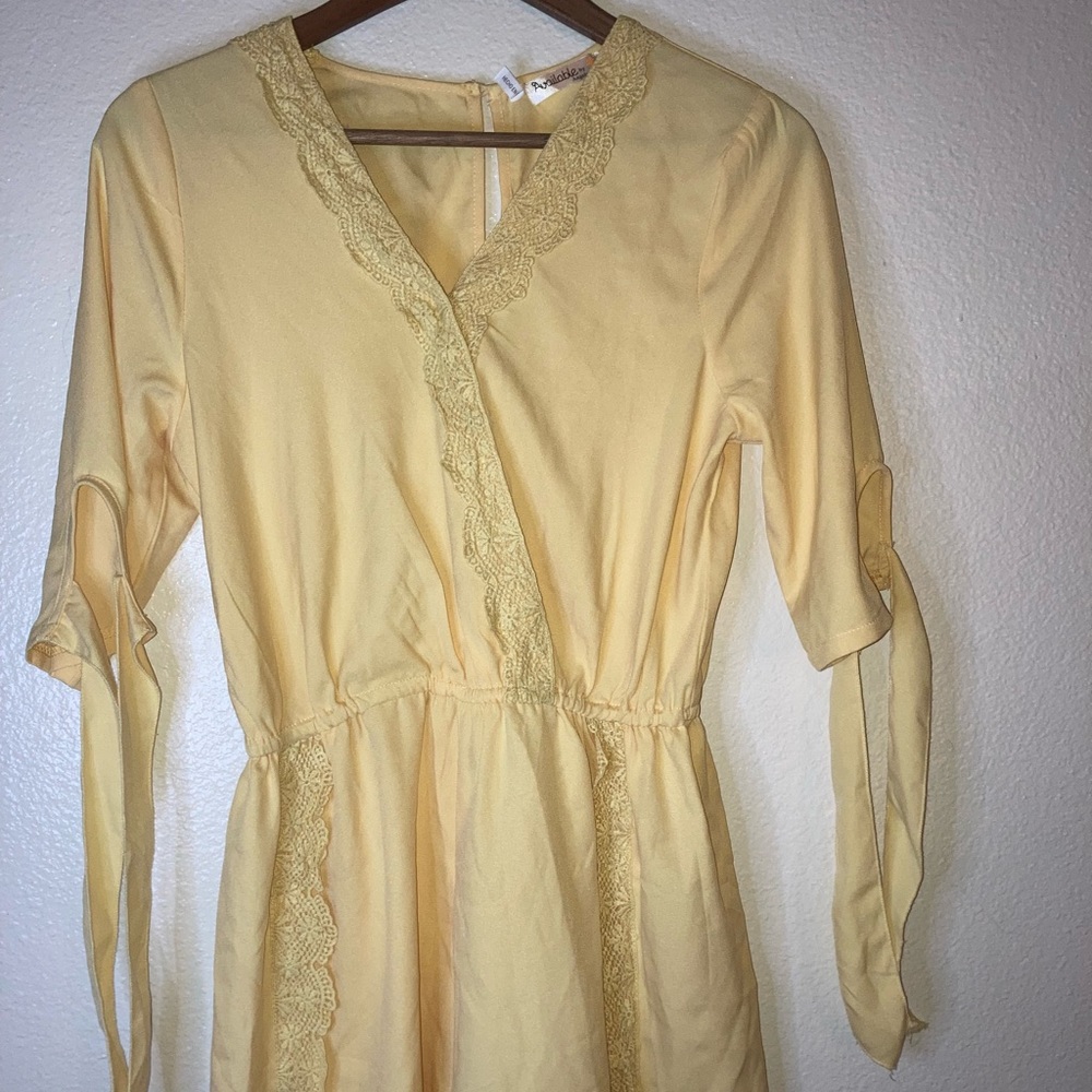 AVAILABLE brand. Light & Airy Romper w/Lace Detail